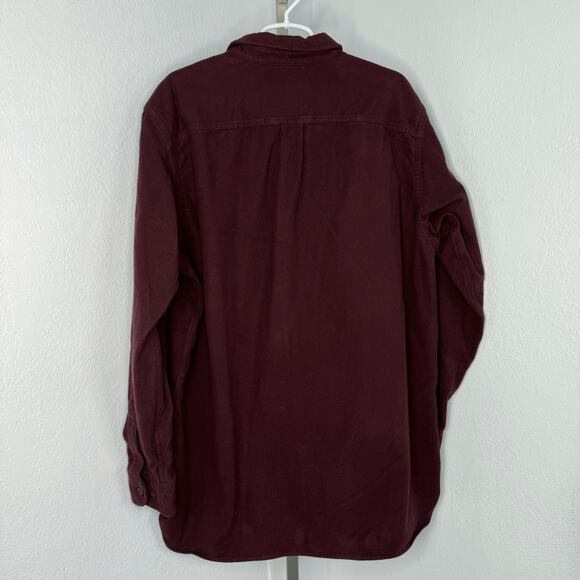 LL Bean Men's Chamois Shirt Traditional Fit Flannel Shirt Deep Wine Size XL Tall - Picture 4 of 6